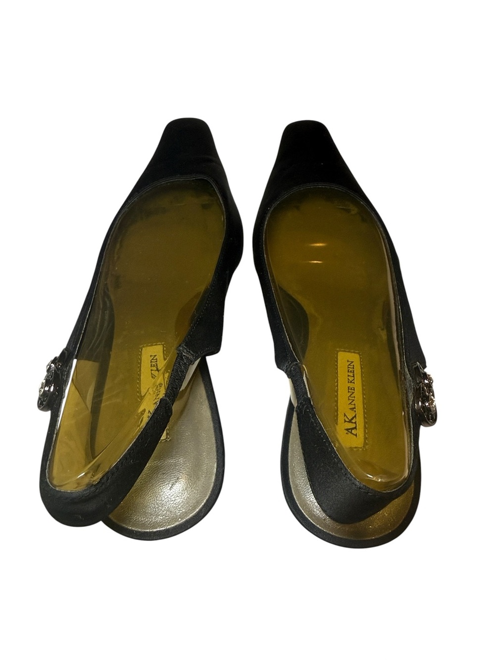 AK Anne Klein Women’s Black Slingback Kitten Heel Shoes Size 7.5 EUC - Picture 2 of 9